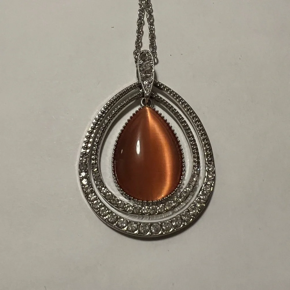 Oval orange cats eye glass set - Picture 4 of 8